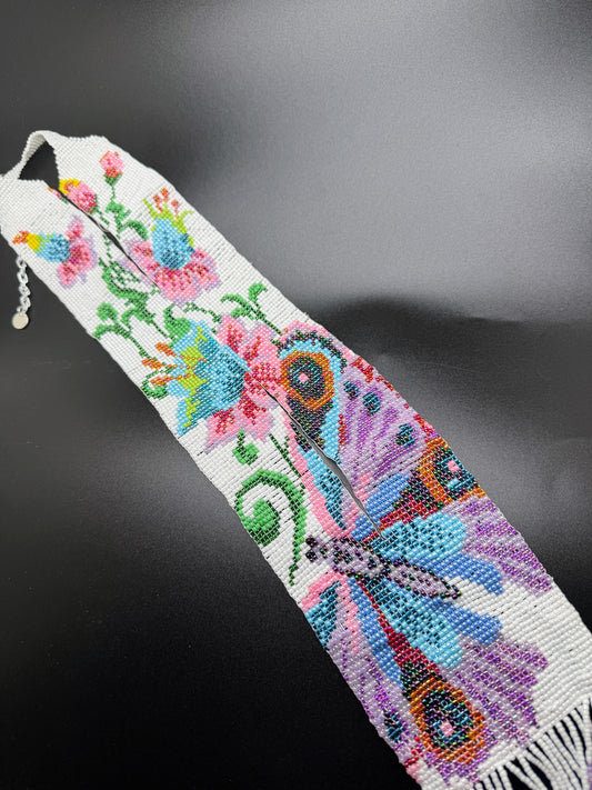 Flower & Butterfly Design Loom Beaded Necklaces