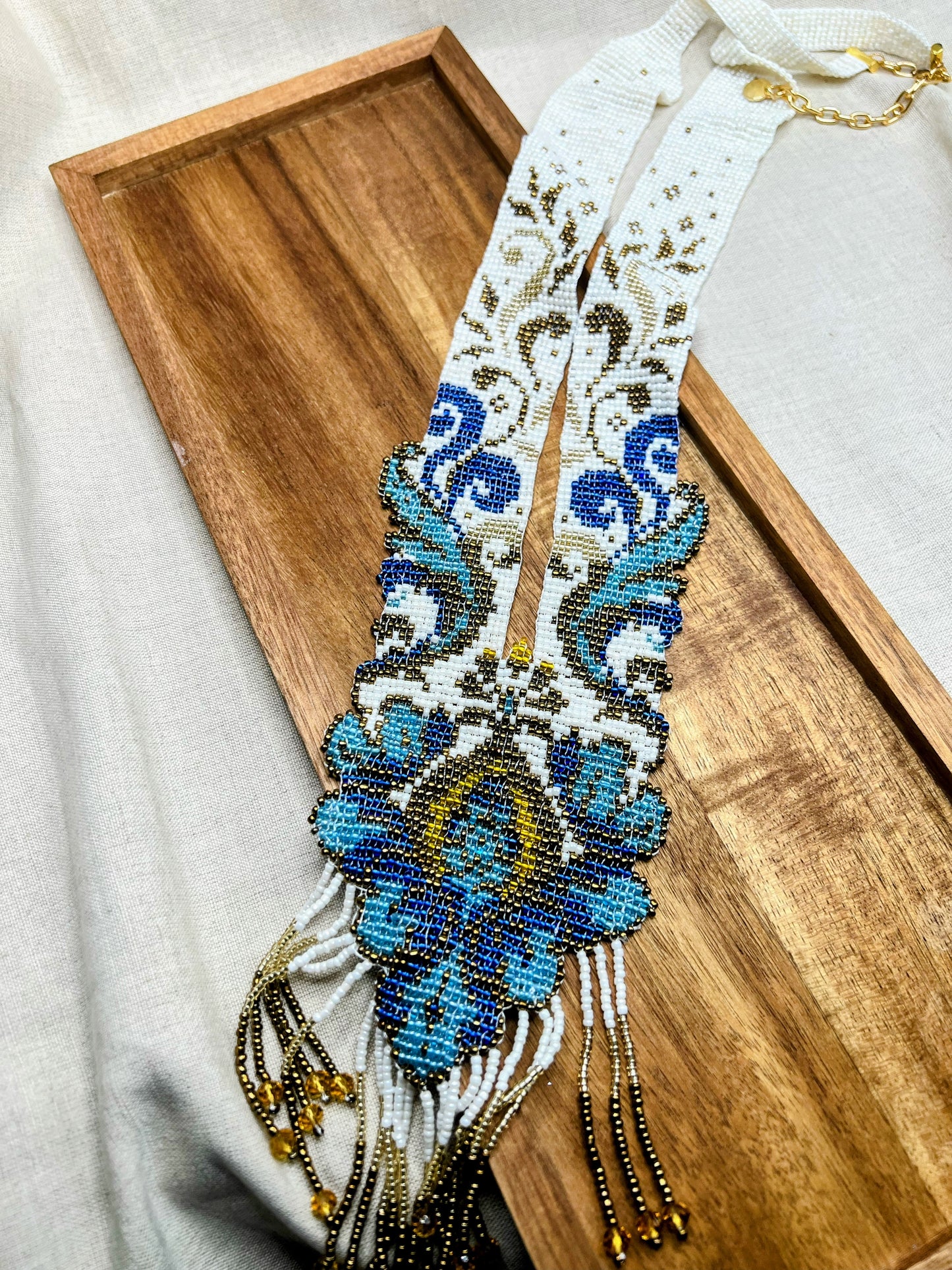 Peacock Body Style Loom Beaded Necklaces (3 Colors available )
