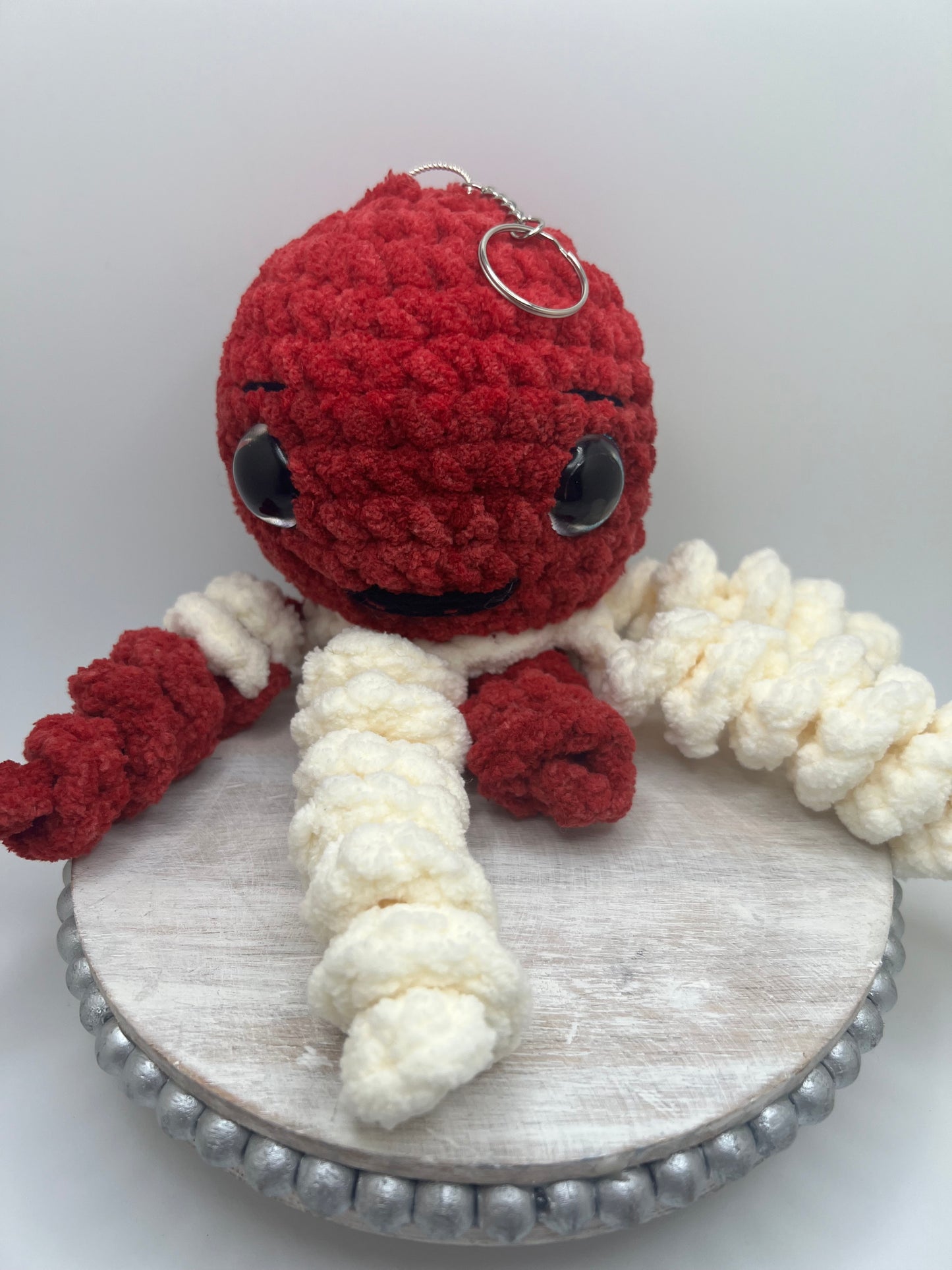 Stuffed Small Octopus Keychain - Crochet Knitted Amigurumi Toy (Different Colors Available)
