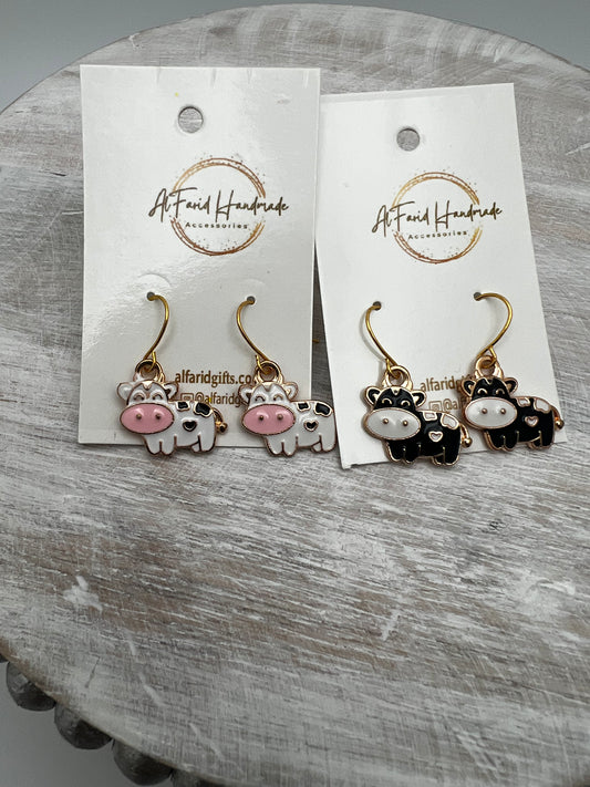 Adorable Handmade Cute Cow Earrings – Fun Animal Jewelry