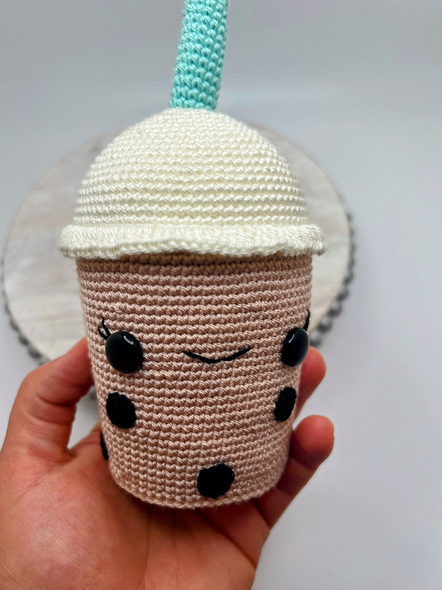 Stuffed Boba Drink Toy -A Sweet Treat - Crochet Knitted Amigurumi Toy