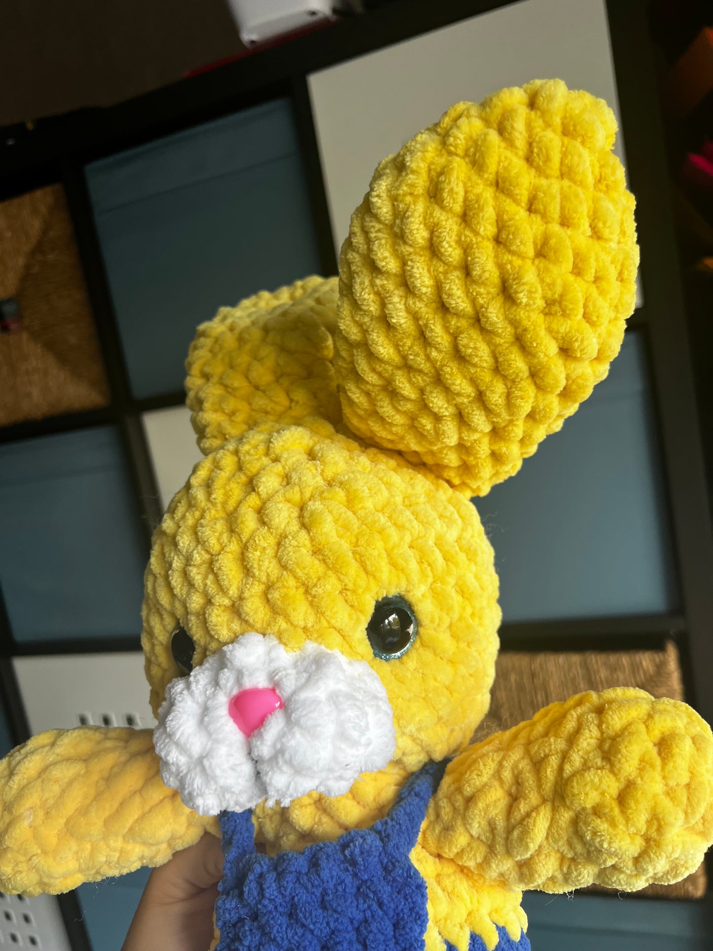 Handmade Stuffed Giant Cute Yellow Boy Rabbit 🐰 – Crochet Knitted Amigurumi Toy