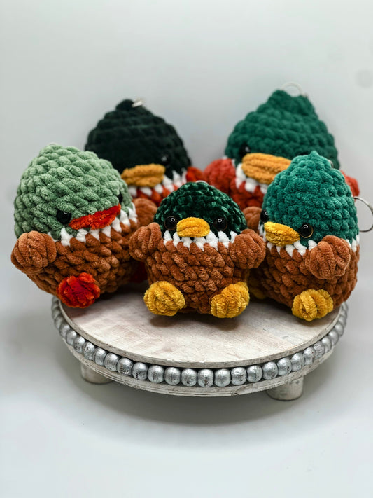 Handmade Mallard Duck Amigurumi Keychain – Cute Crochet Bag Charm