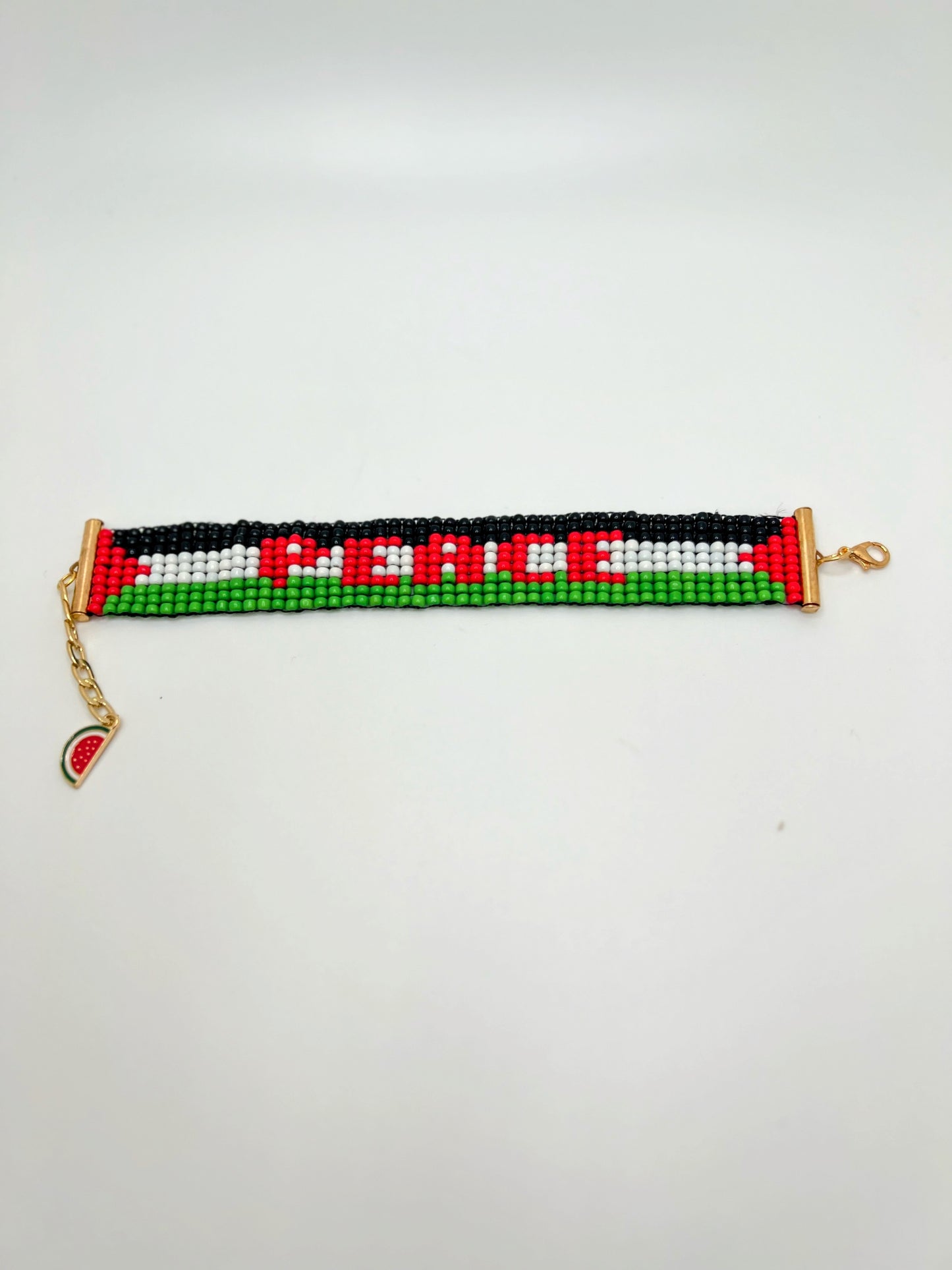 Handmade Peace Palestine Flag Loom Beads Small Bracelet – Delicate Cultural Jewelry