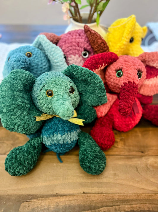 Handmade Crochet Elephant Keychain Plush – Cute Amigurumi Toy (Various Colors)