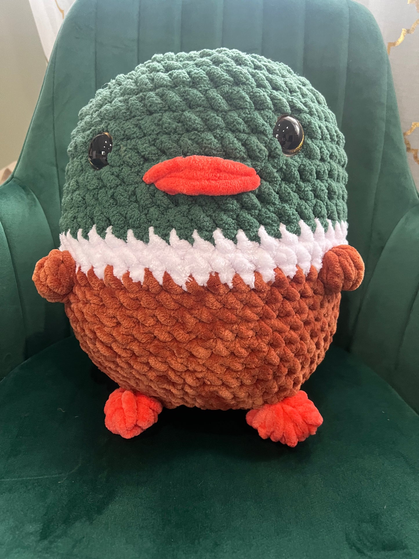 Cuddly Jumbo Mallard Duck 🦆 - Crochet Knitted Amigurumi Toy