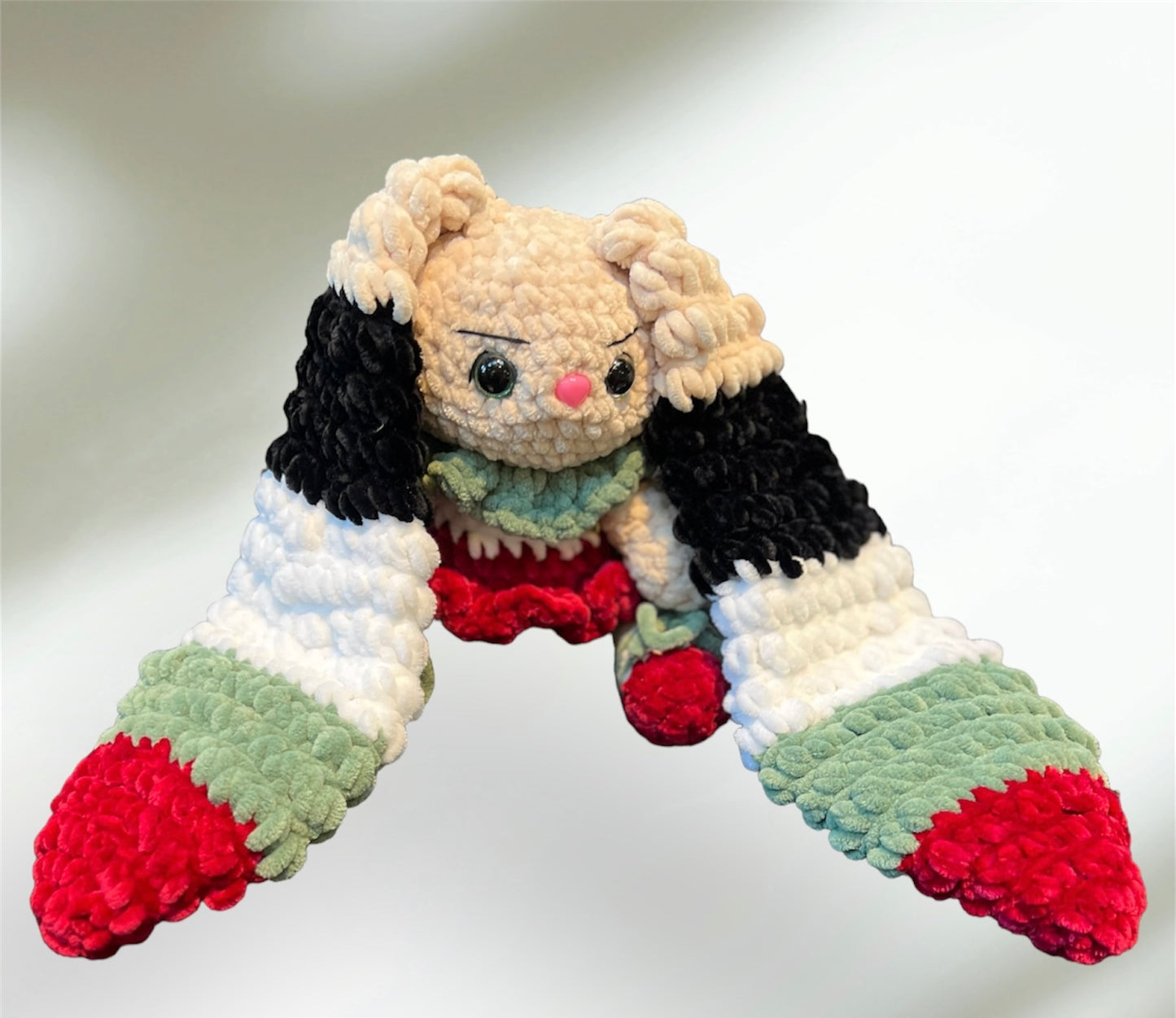 Palestine Stuffed Cute Cuddly Bunny With Palestine Ears🐰- Crochet Knitted Amigurumi Toy