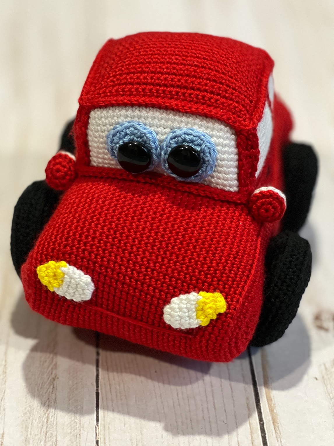 Stuffed Car Toy- Crochet Knitted Amigurumi Toy