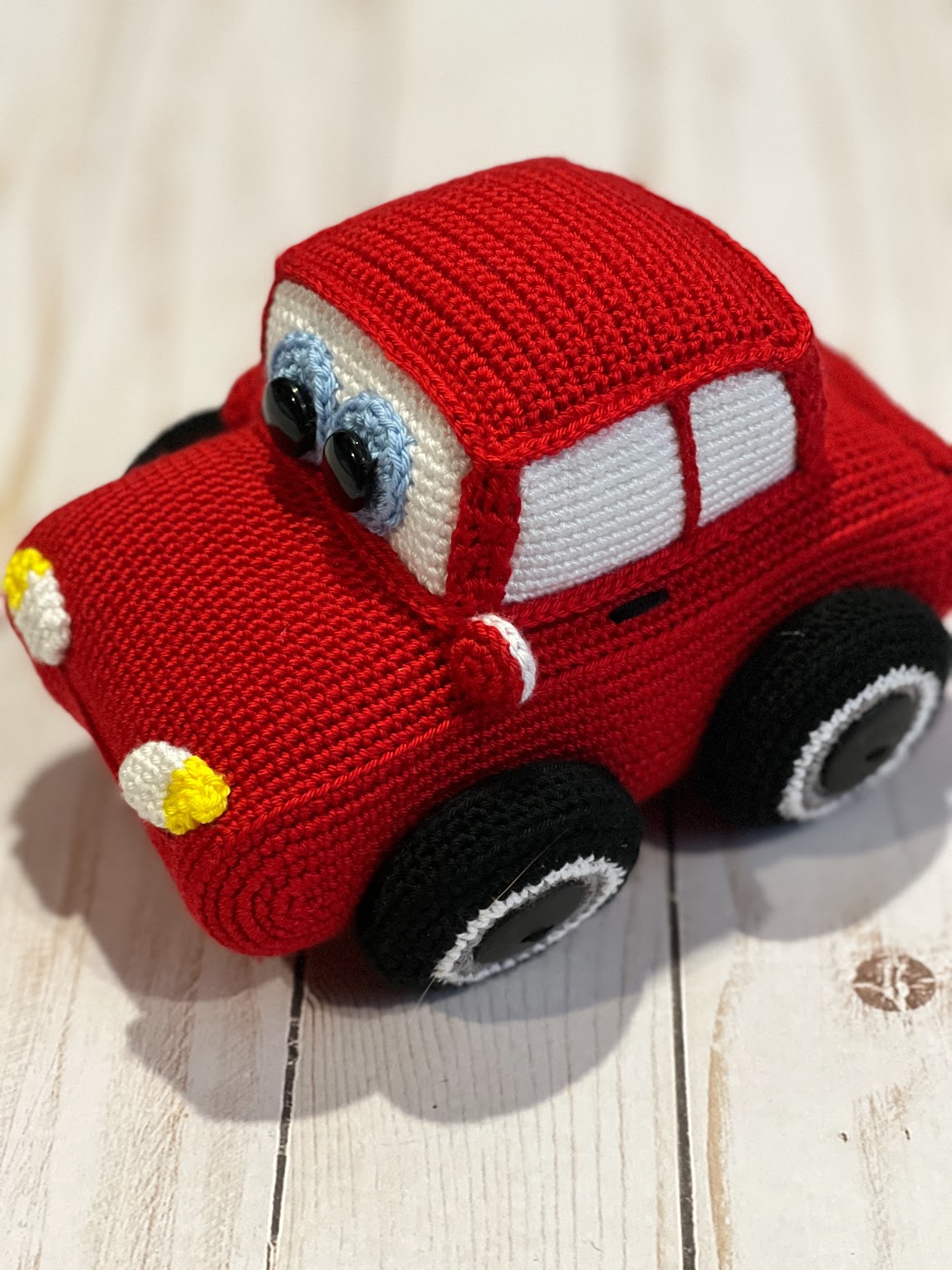 Stuffed Car Toy- Crochet Knitted Amigurumi Toy