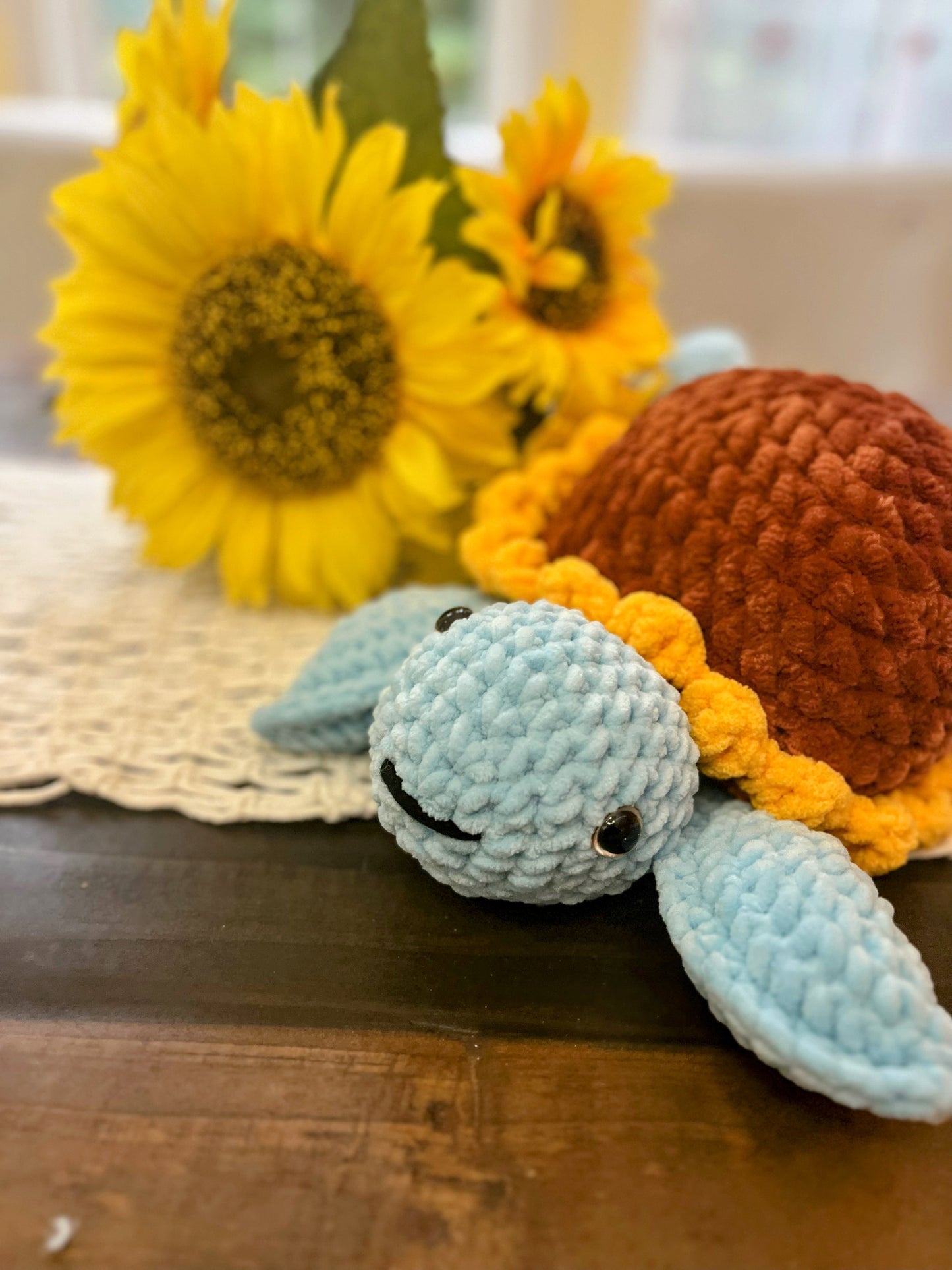 Sunflower 🌻  Seaturtle 🐢 - Crochet Knitted Amigurumi Toy