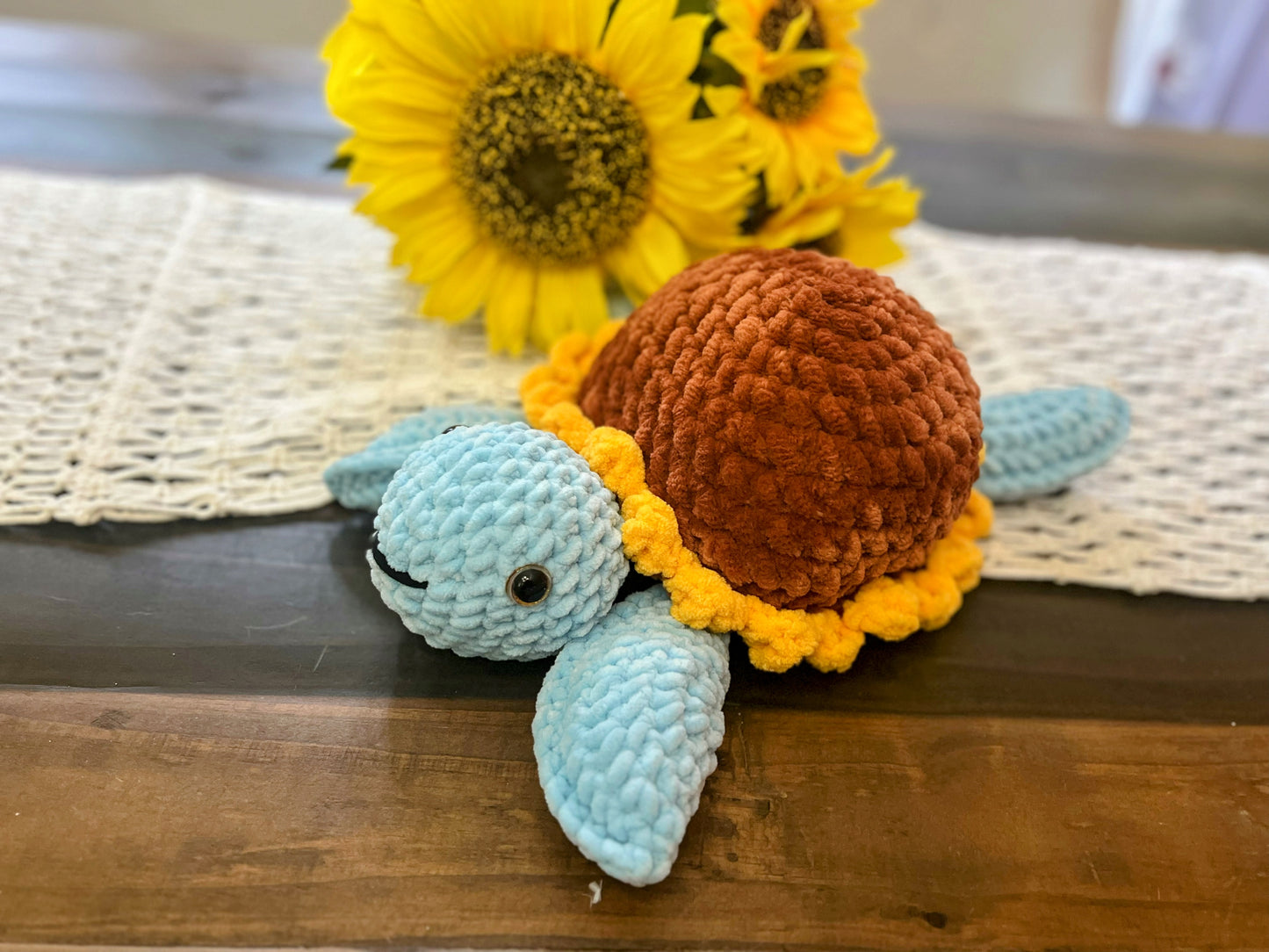 Sunflower 🌻  Seaturtle 🐢 - Crochet Knitted Amigurumi Toy