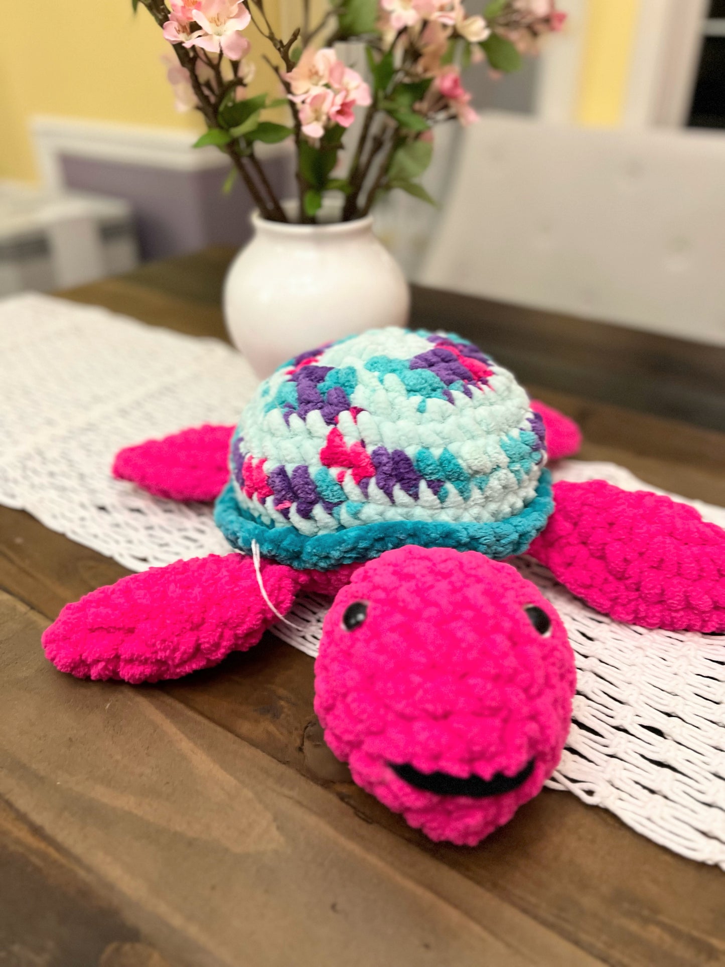 Stuffed Jumbo Sea Turtle 🐢 - Crochet Knitted Amigurumi Toy (Different Colors Available)