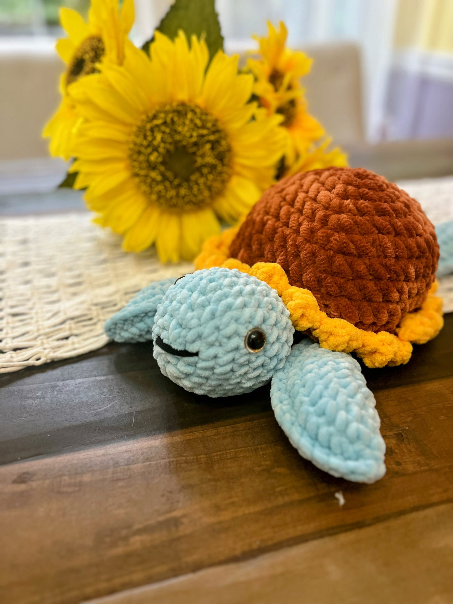 Sunflower 🌻  Seaturtle 🐢 - Crochet Knitted Amigurumi Toy