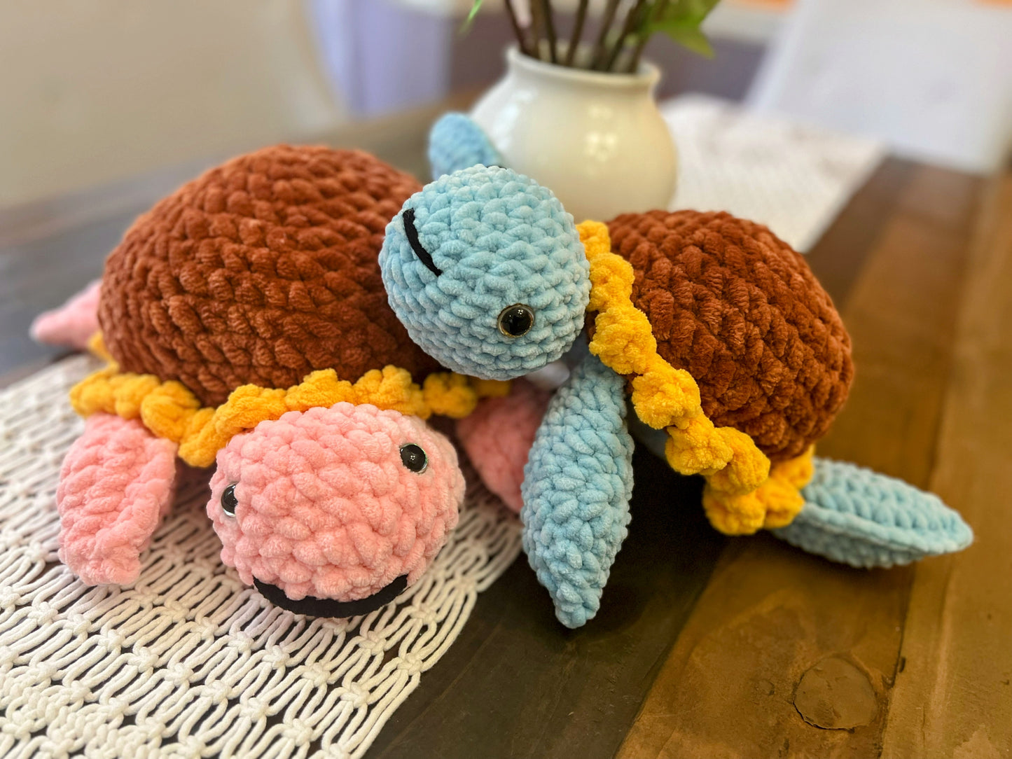 Sunflower 🌻  Seaturtle 🐢 - Crochet Knitted Amigurumi Toy