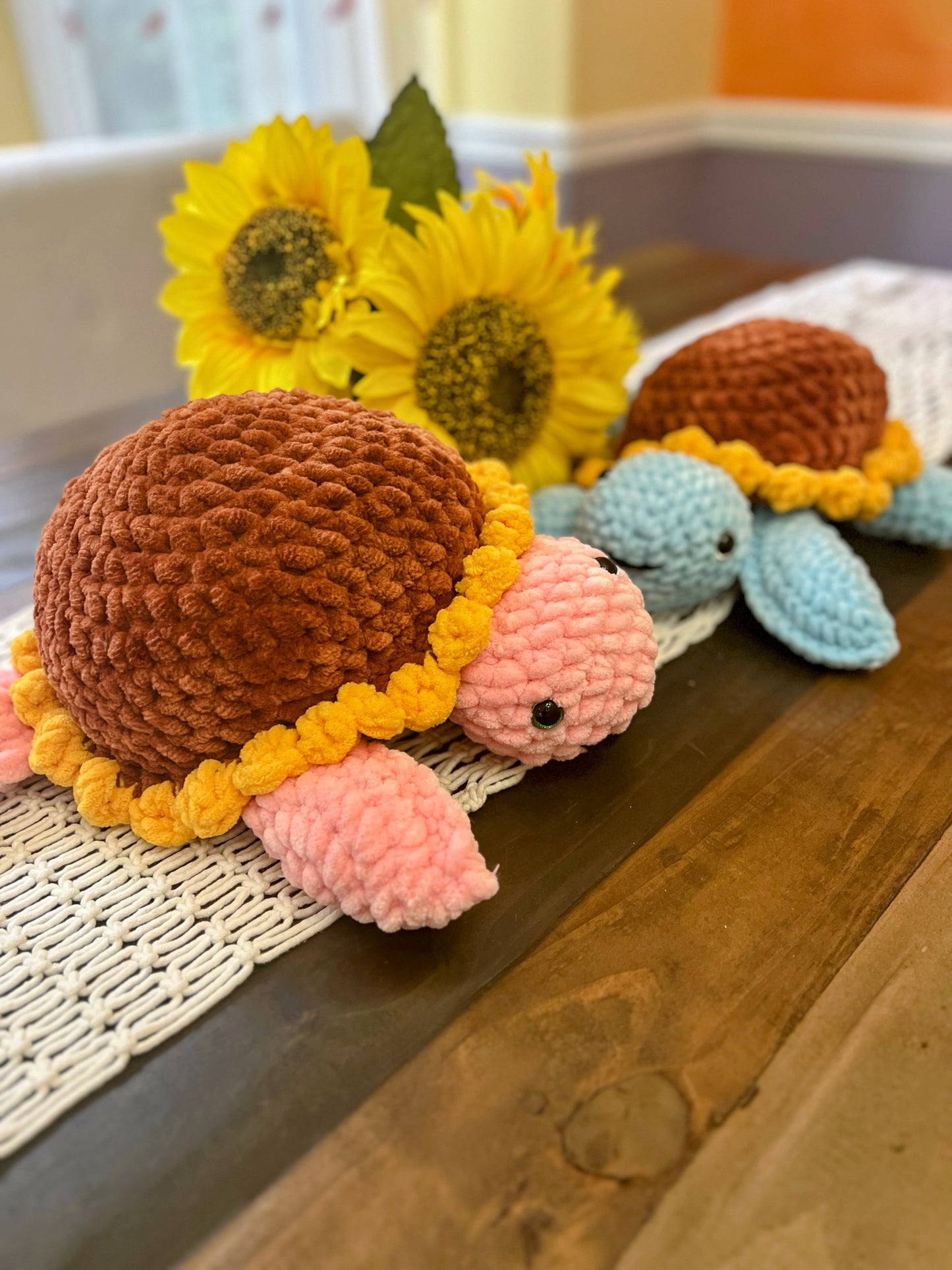 Sunflower 🌻  Seaturtle 🐢 - Crochet Knitted Amigurumi Toy