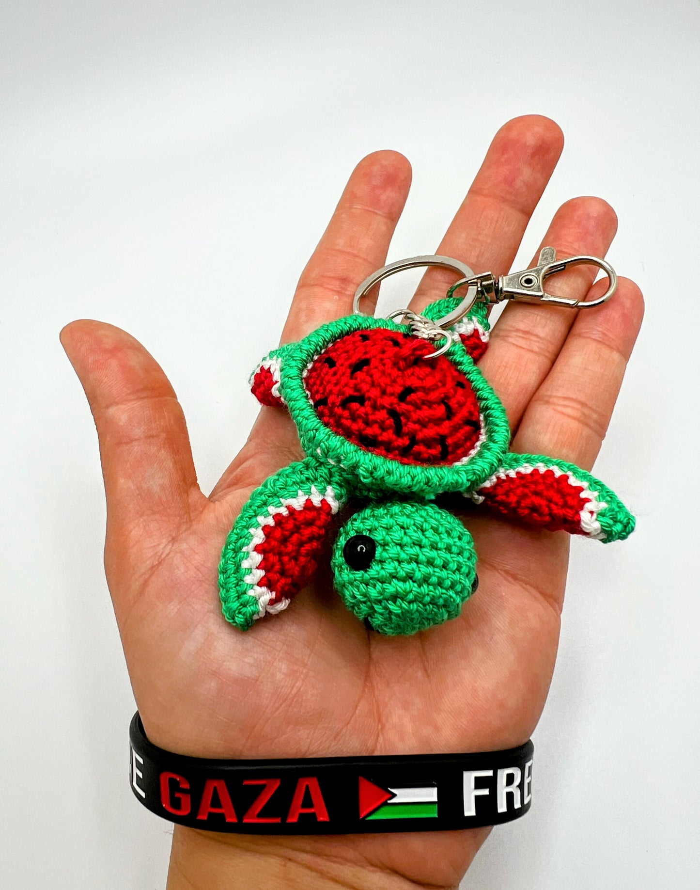 Watermelon Sea turtle 🍉 Keychain - Crochet Knitted Amigurumi Toy