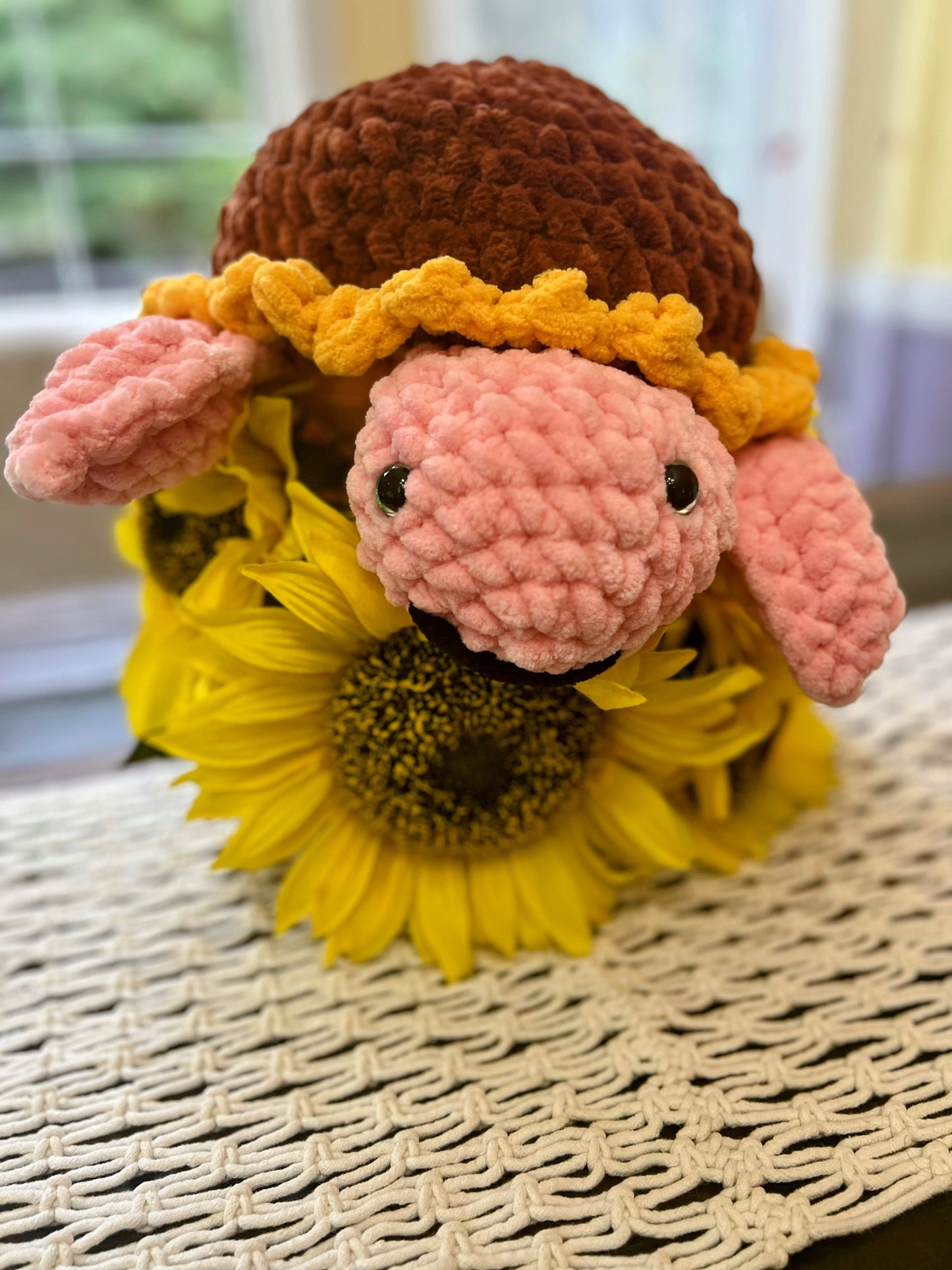 Sunflower 🌻  Seaturtle 🐢 - Crochet Knitted Amigurumi Toy