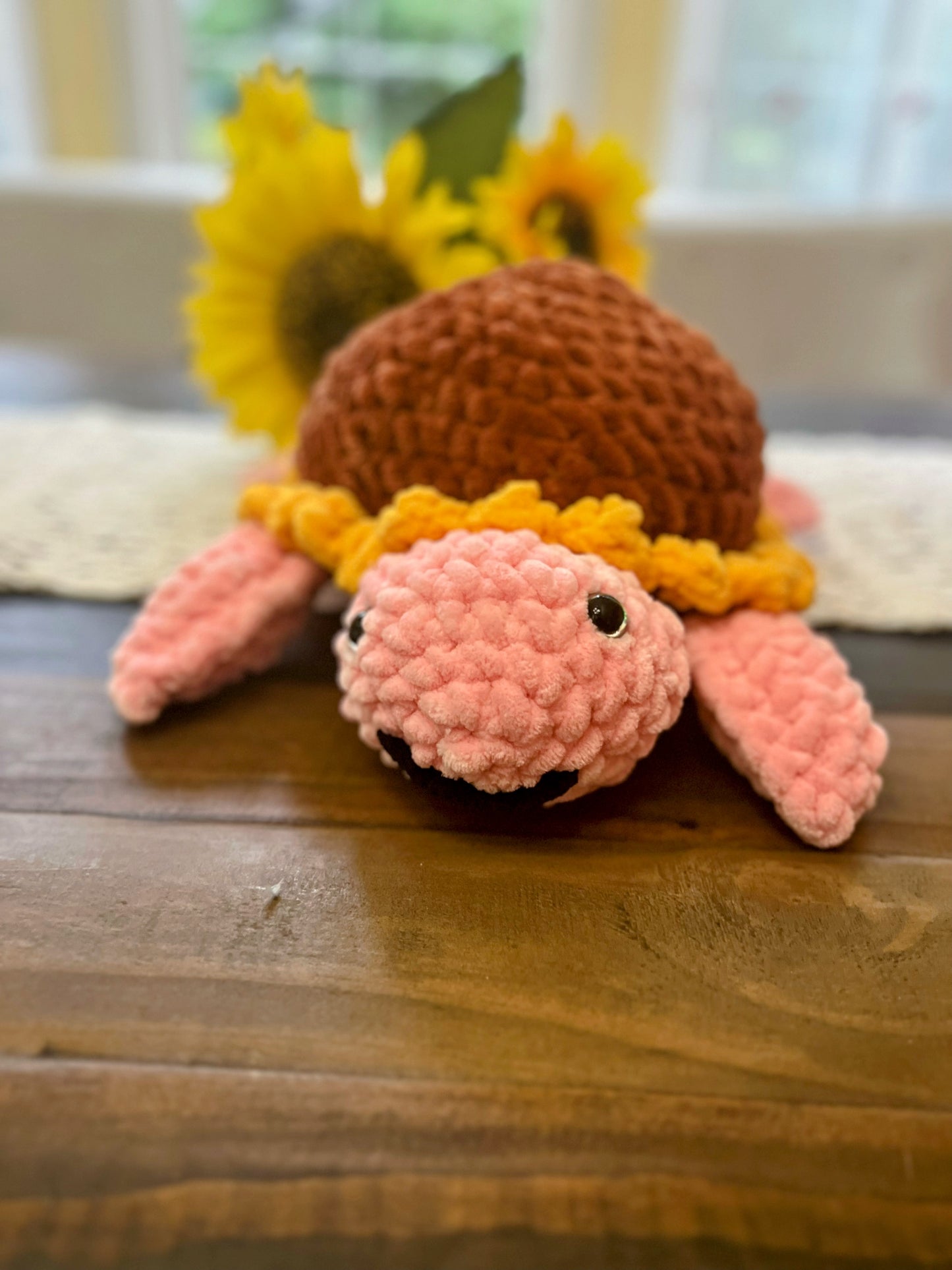 Sunflower 🌻  Seaturtle 🐢 - Crochet Knitted Amigurumi Toy