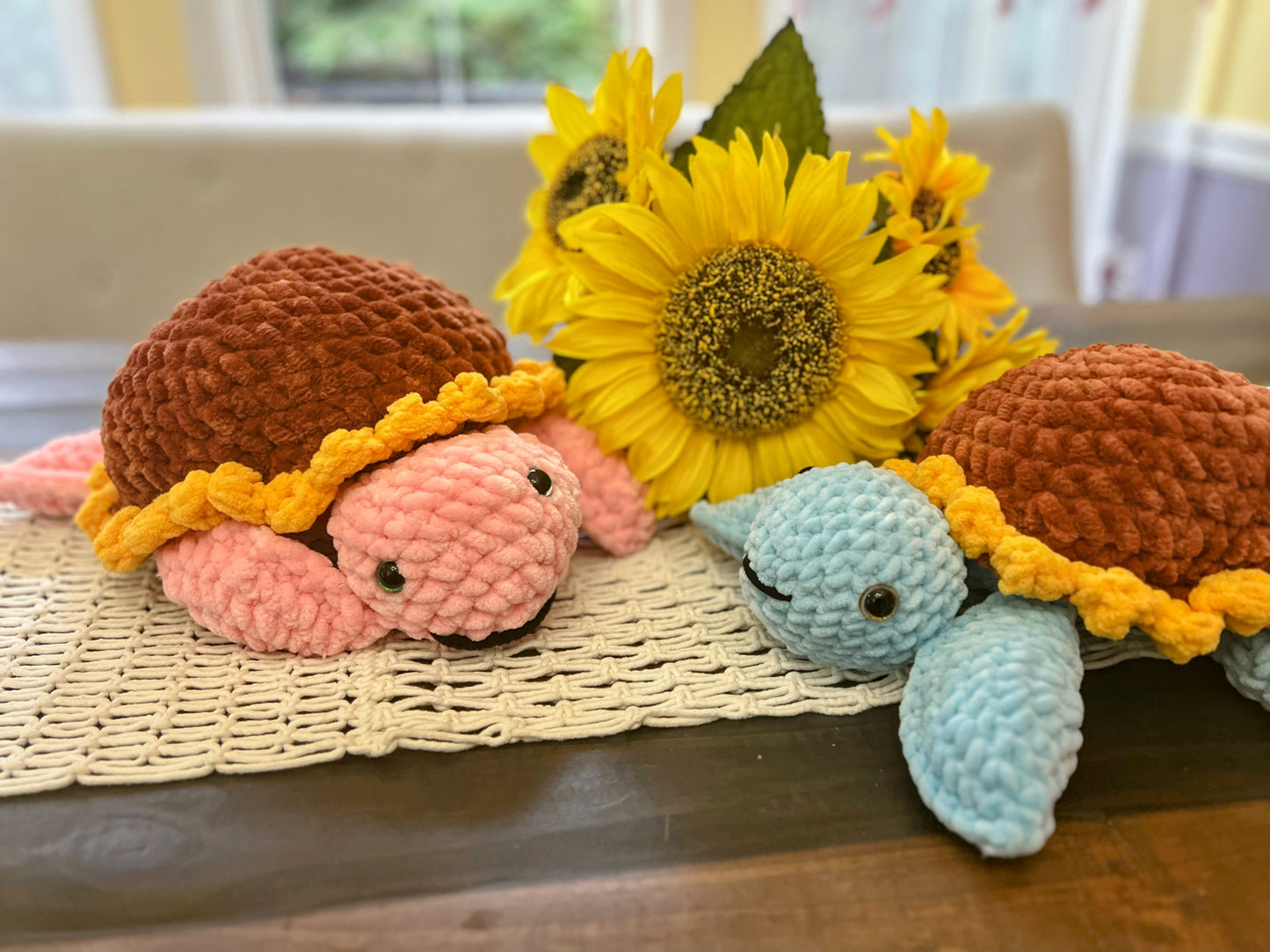 Sunflower 🌻  Seaturtle 🐢 - Crochet Knitted Amigurumi Toy