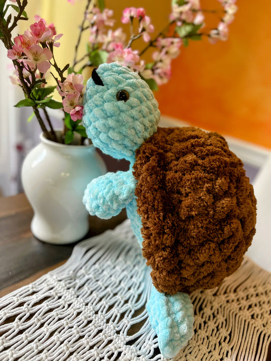 Handmade Brown Shell Sea Turtle 🐢 – Crochet Knitted Amigurumi Toy