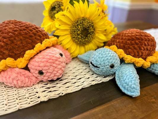 Sunflower Sea Turtle – Handmade Crochet Amigurumi Toy