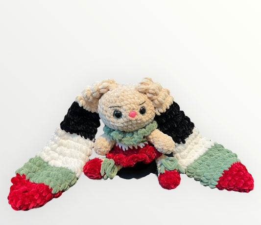 Handmade Palestine Bunny Amigurumi Toy with Palestine Flag Ears
