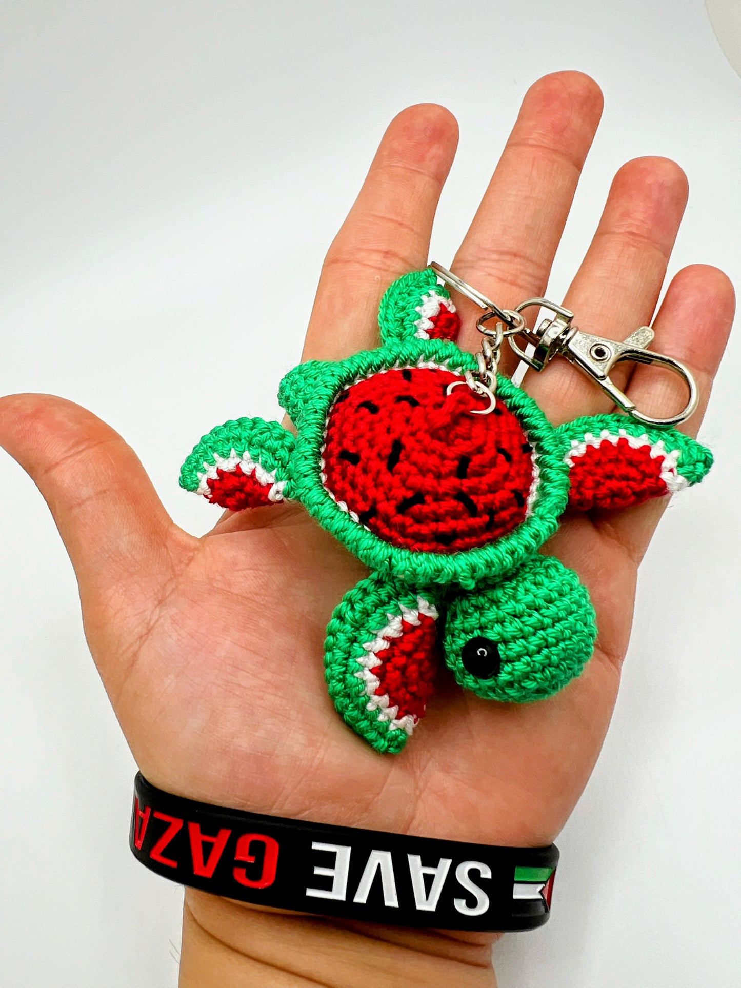 Watermelon Sea turtle 🍉 Keychain - Crochet Knitted Amigurumi Toy