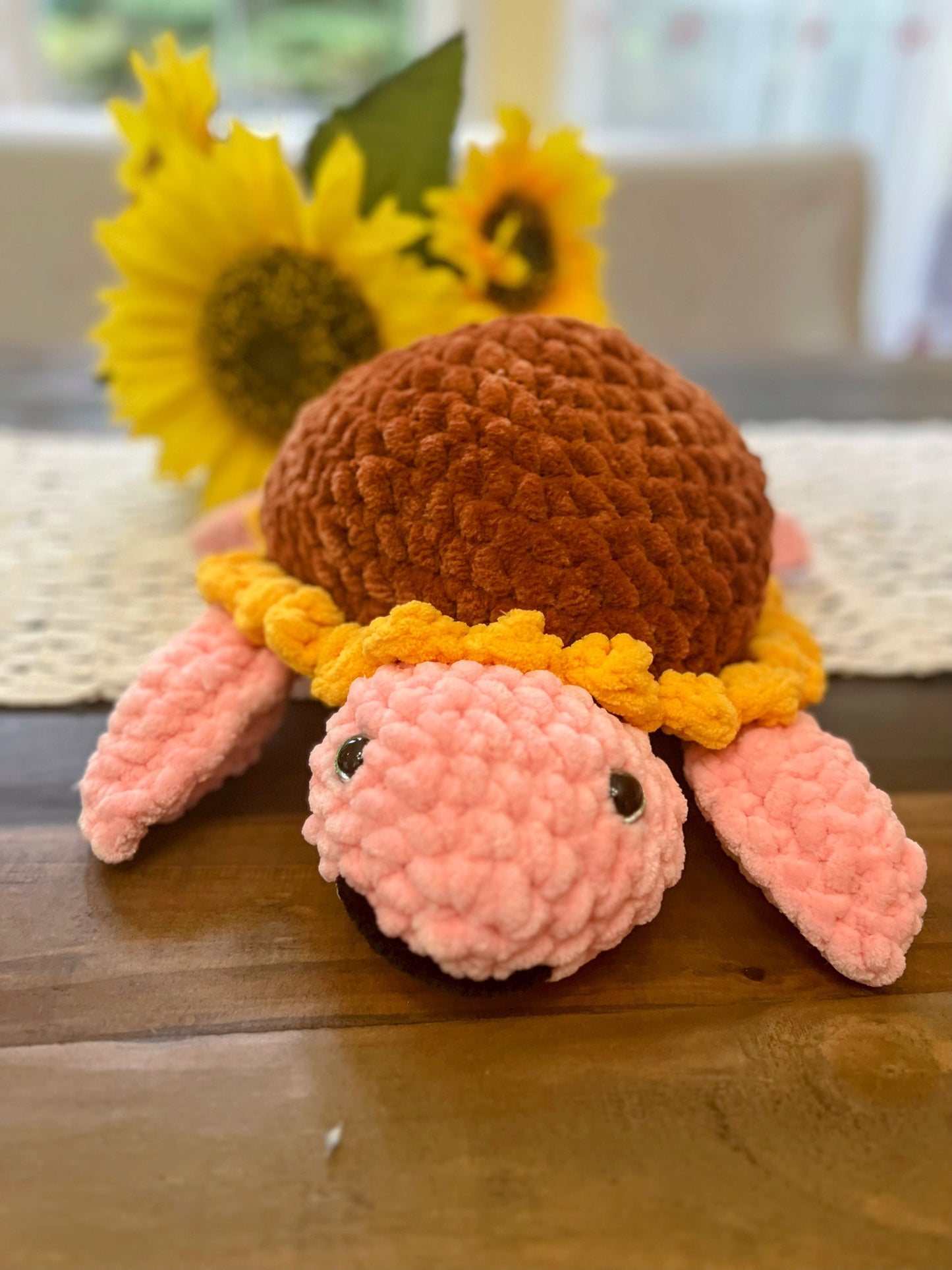 Sunflower 🌻  Seaturtle 🐢 - Crochet Knitted Amigurumi Toy