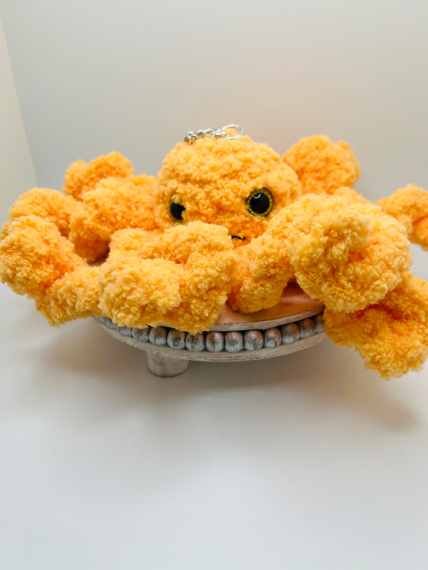Stuffed Orange Big Jellyfish & Octopus- Crochet Knitted Amigurumi Toy