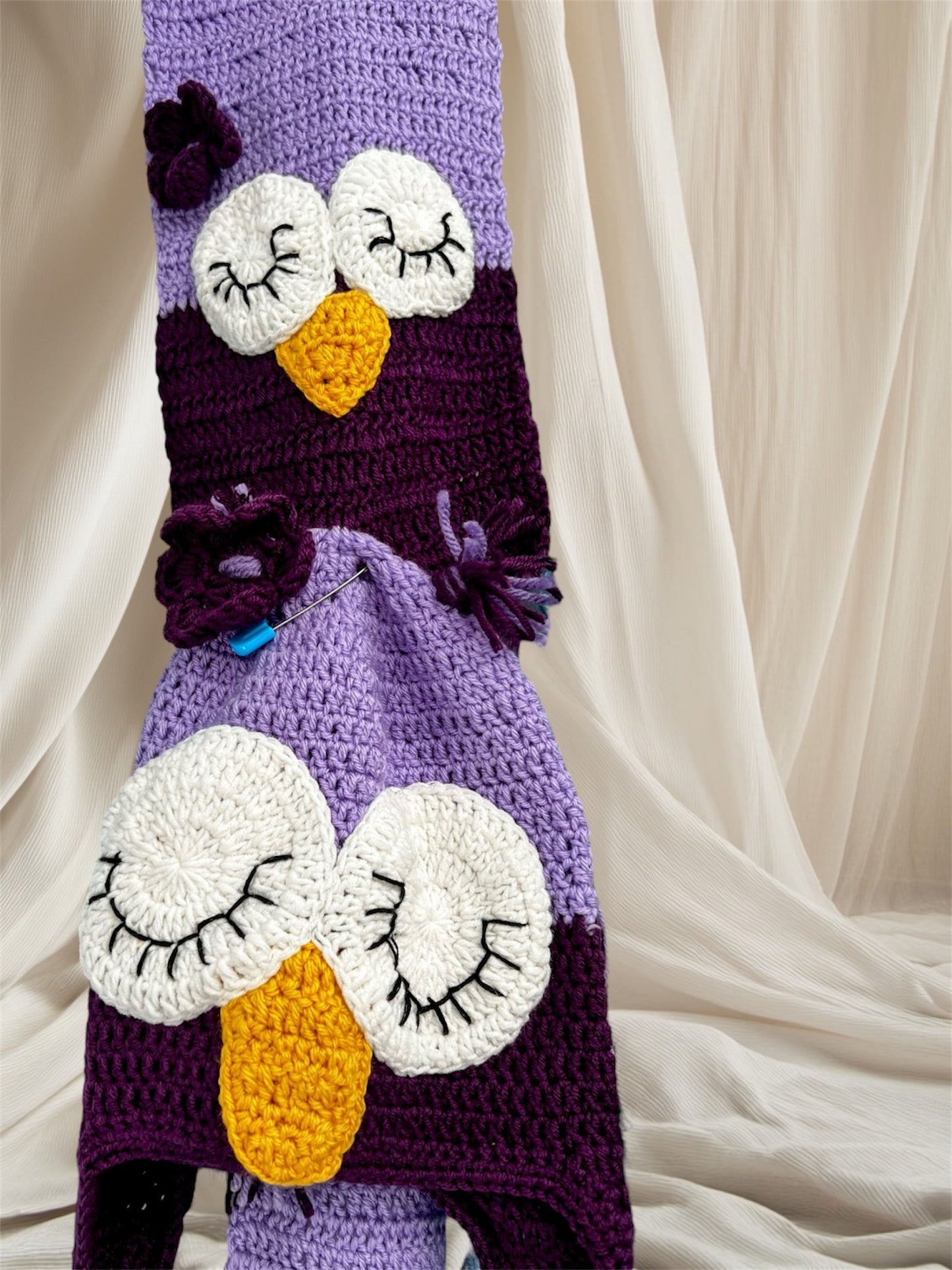 Crochet Owl Hat & Scarf For Kids