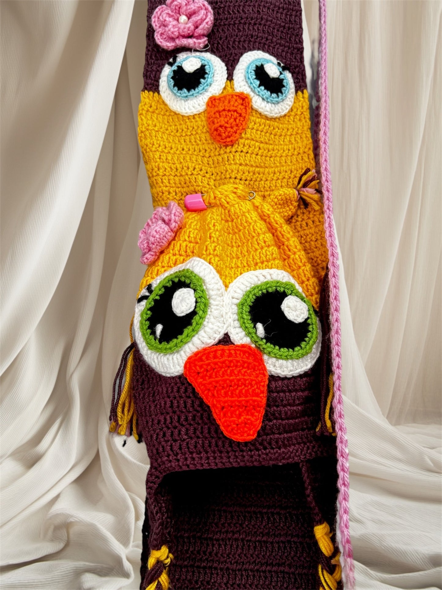 Crochet Owl Hat & Scarf For Kids