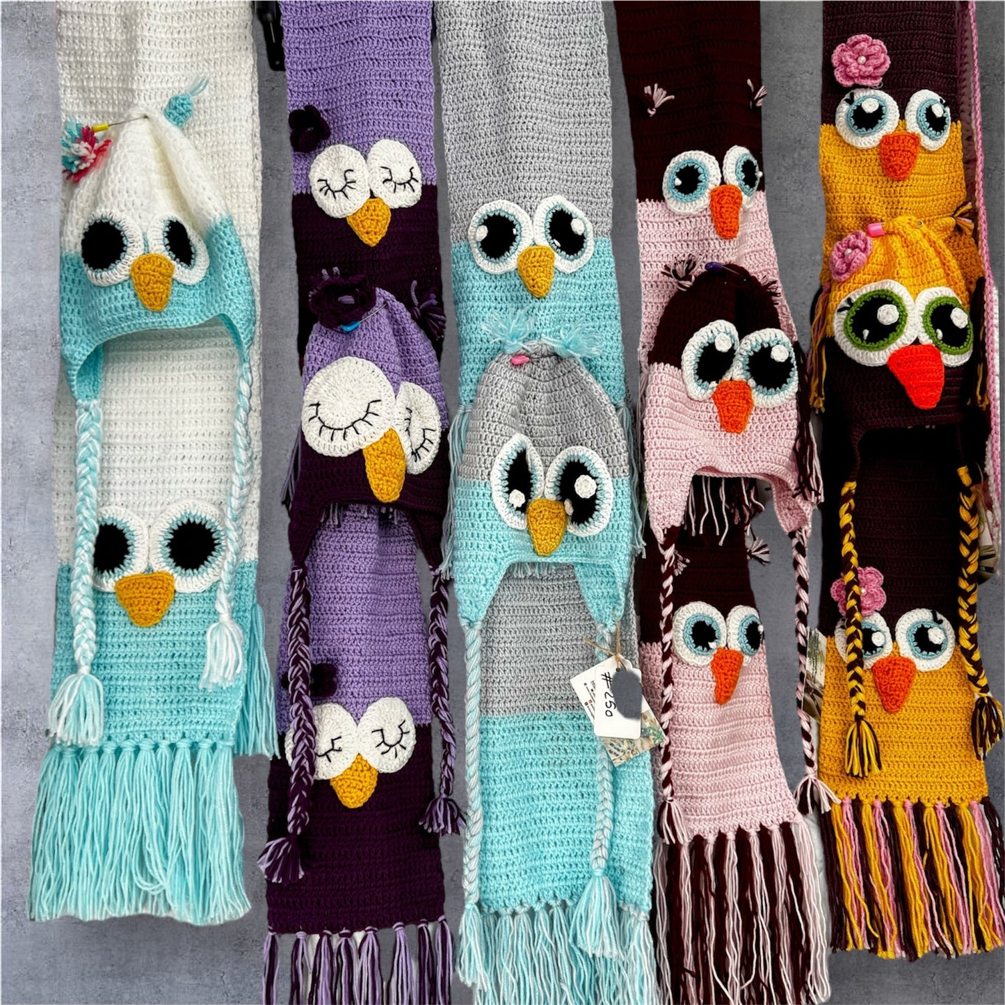 Crochet Owl Hat & Scarf For Kids