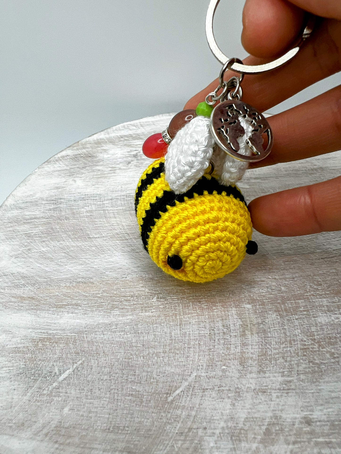 Stuffed Bee 🐝 Keychain - Crochet Knitted Amigurumi Toy