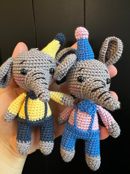 Meet Ellie and Elbert Amigurumi Keychain Toy
