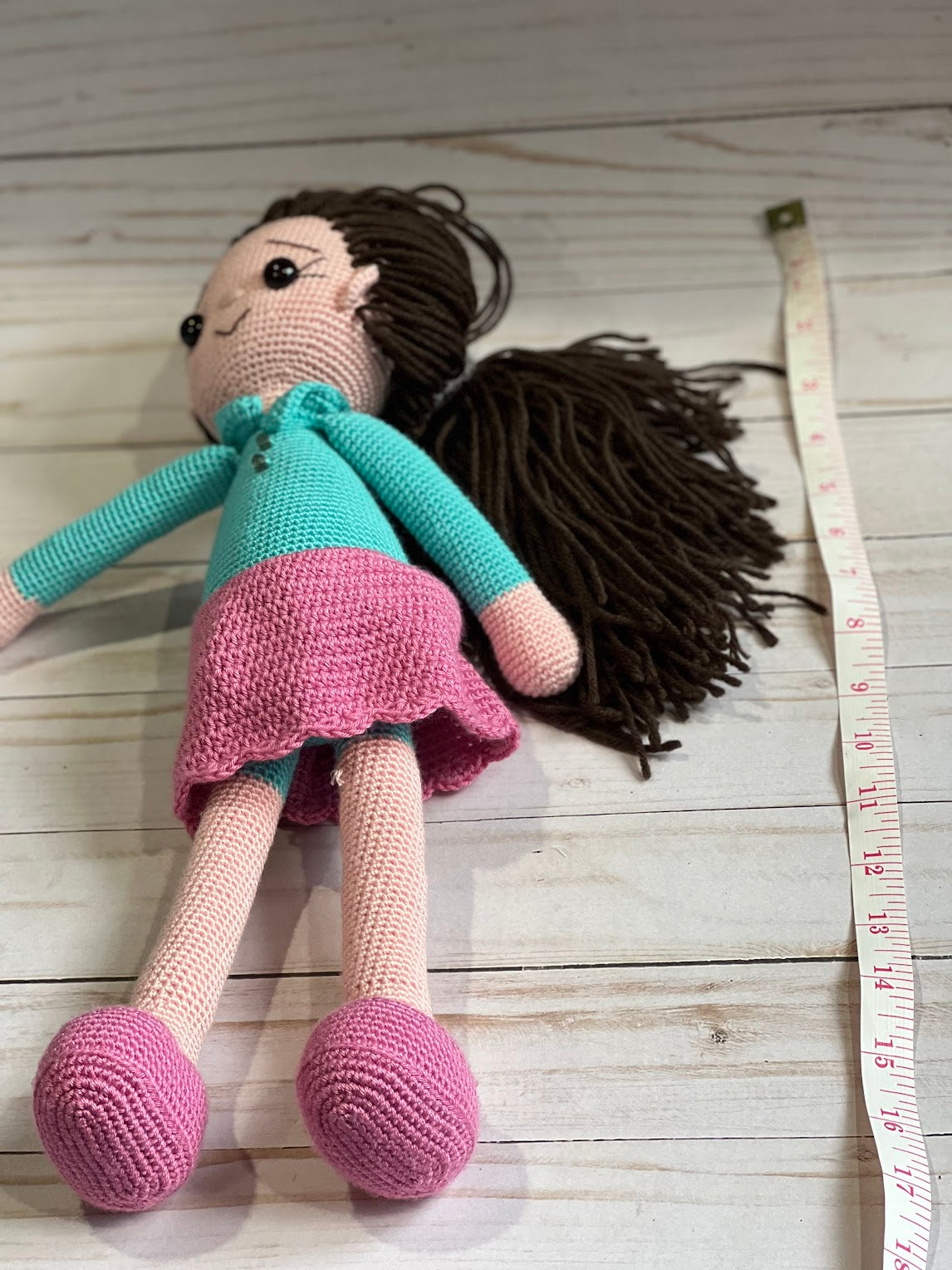 Big Doll With Long Hair - Crochet Knitted Amigurumi Toy