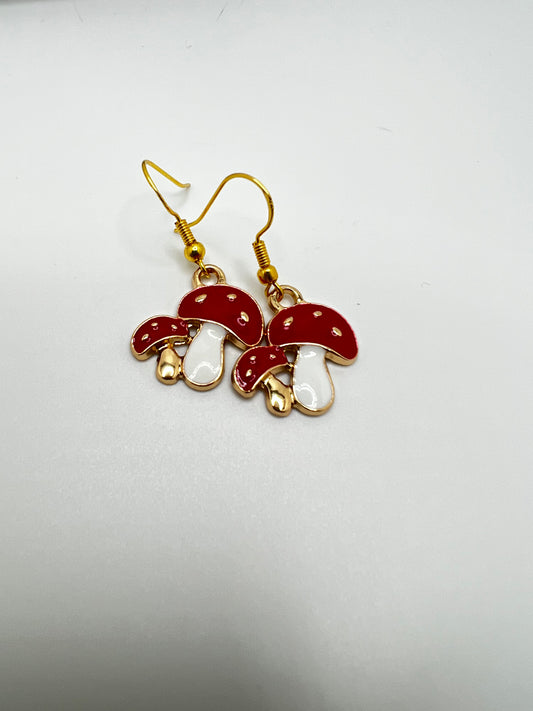 Gold Mushroom 🍄 Earrings