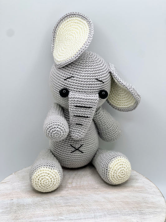 Stuffed Elephant Toy With Moving Legs - Crochet Knitted Amigurumi Toy