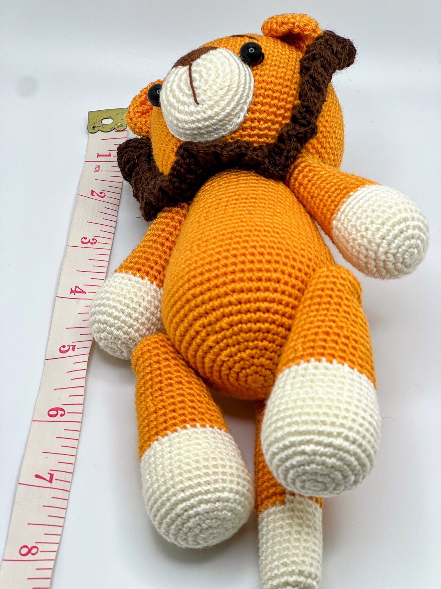 Stuffed Lion Toy With Moving Legs - Crochet Knitted Amigurumi Toy