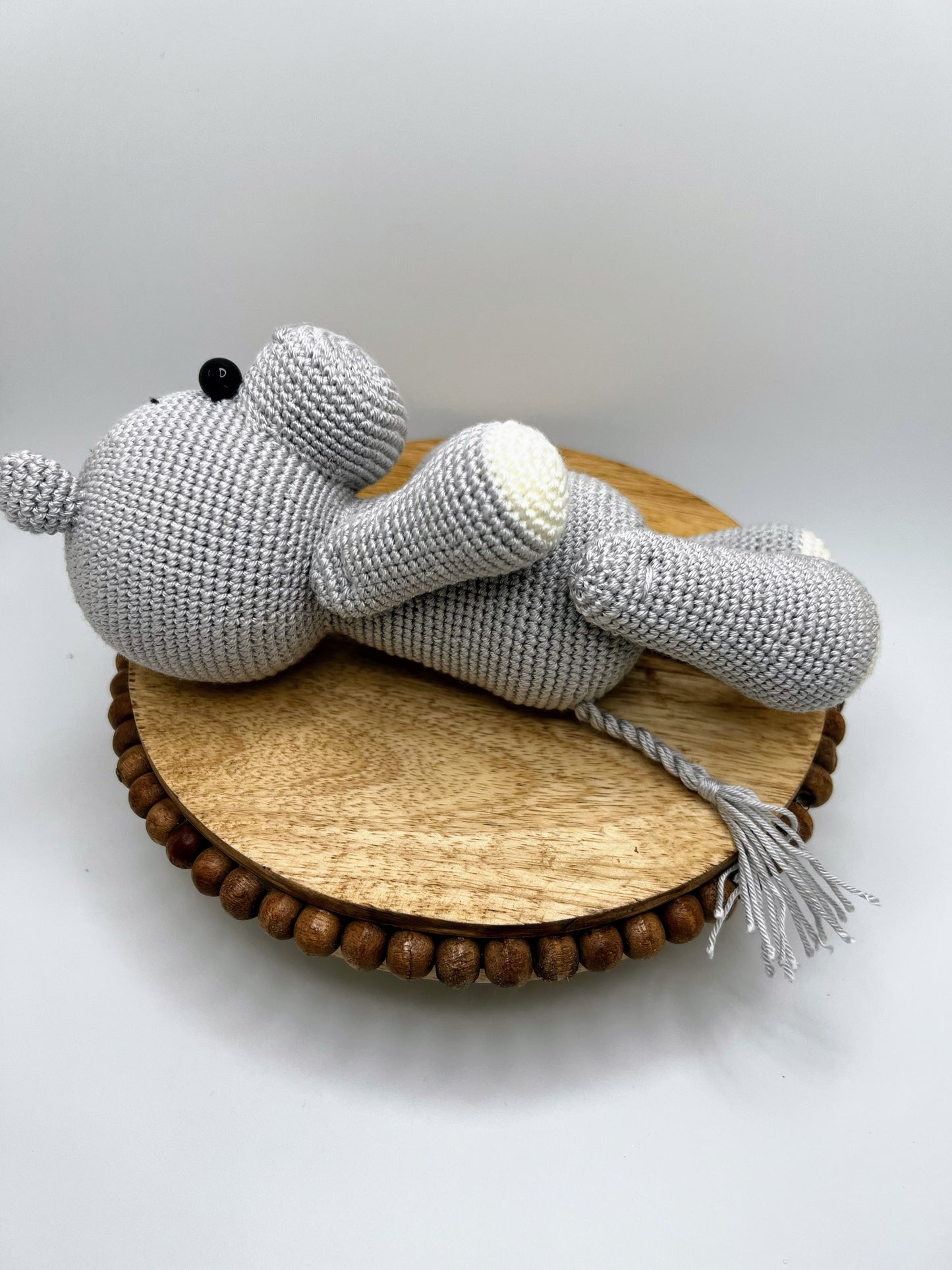 Stuffed Hippo Toy With Moving Legs - Crochet Knitted Amigurumi Toy