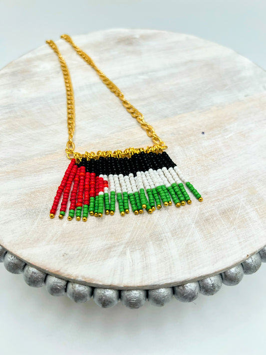 🇵🇸 Palestine Flag  Beaded Necklace