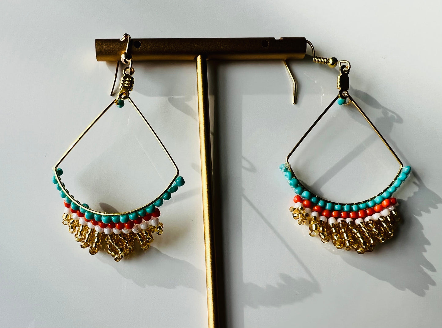 Fresca Blue Gold Beaded Earrings (2 Styles)