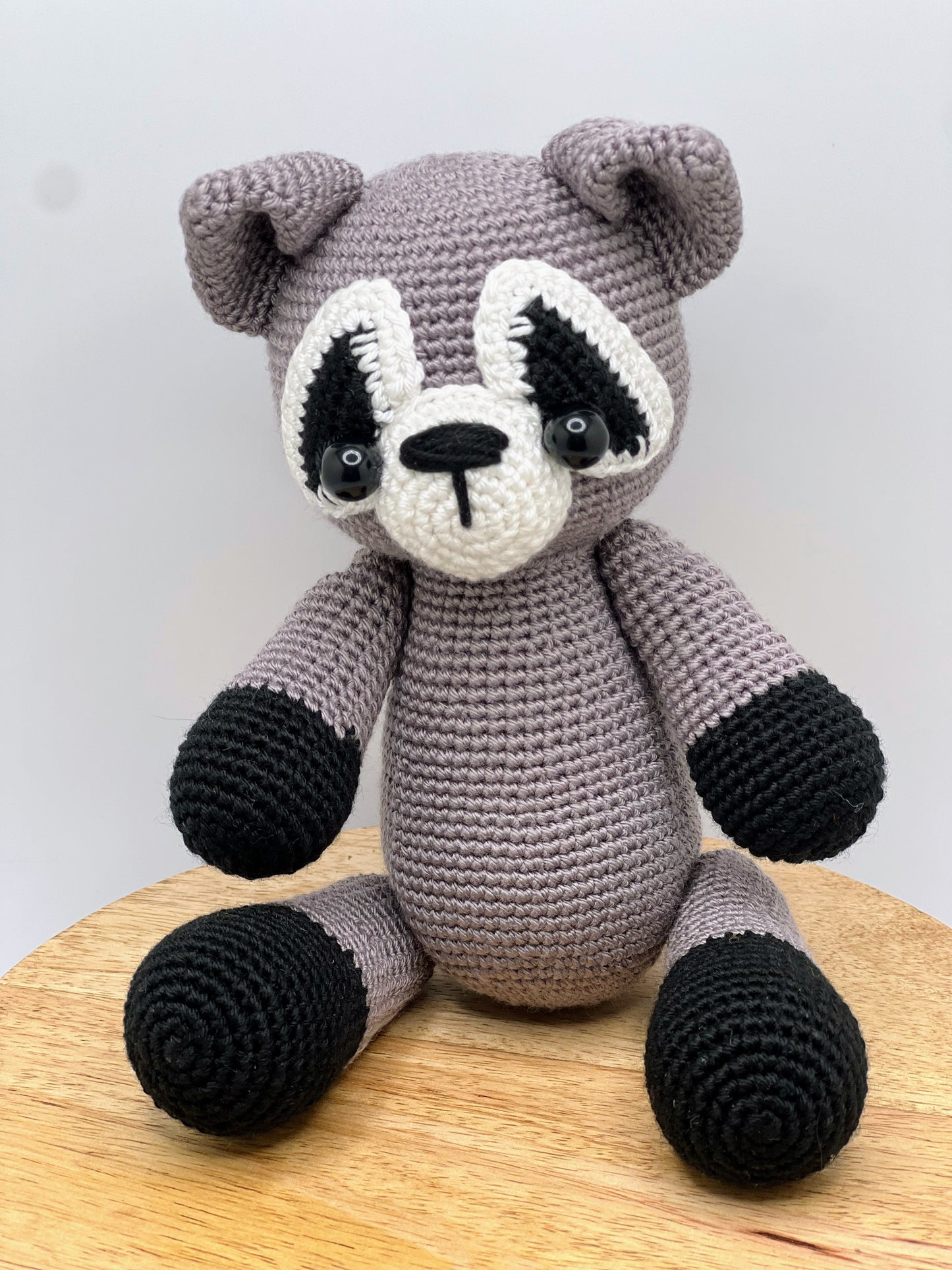Stuffed Raccoon Toy With Moving Legs - Crochet Knitted Amigurumi Toy