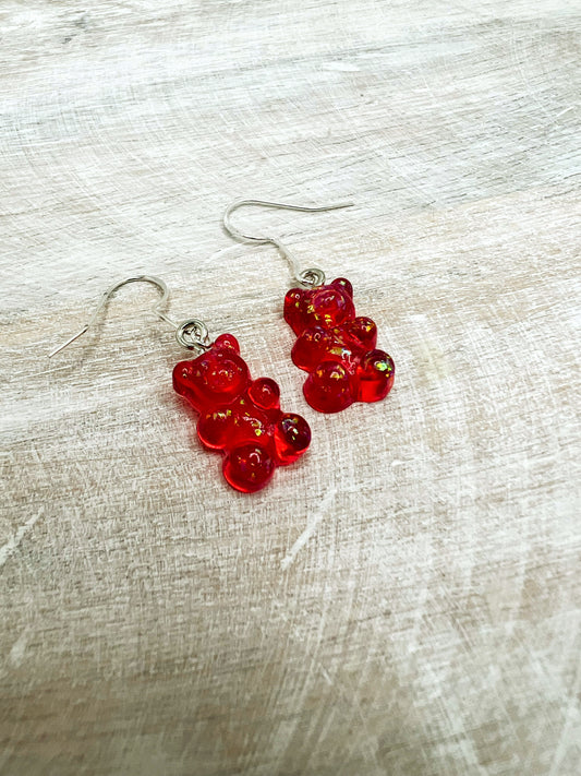 Red Gummy Bear Earrings