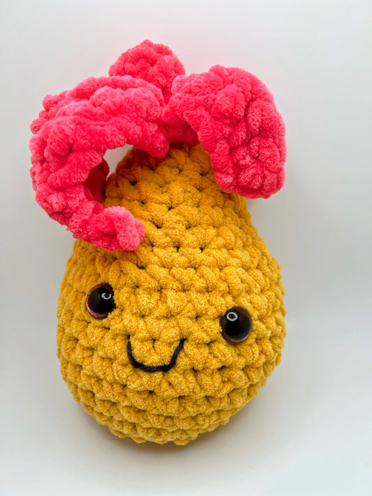 Stuffed Yellow Big pineapple 🍍 - Crochet Knitted Amigurumi Toy