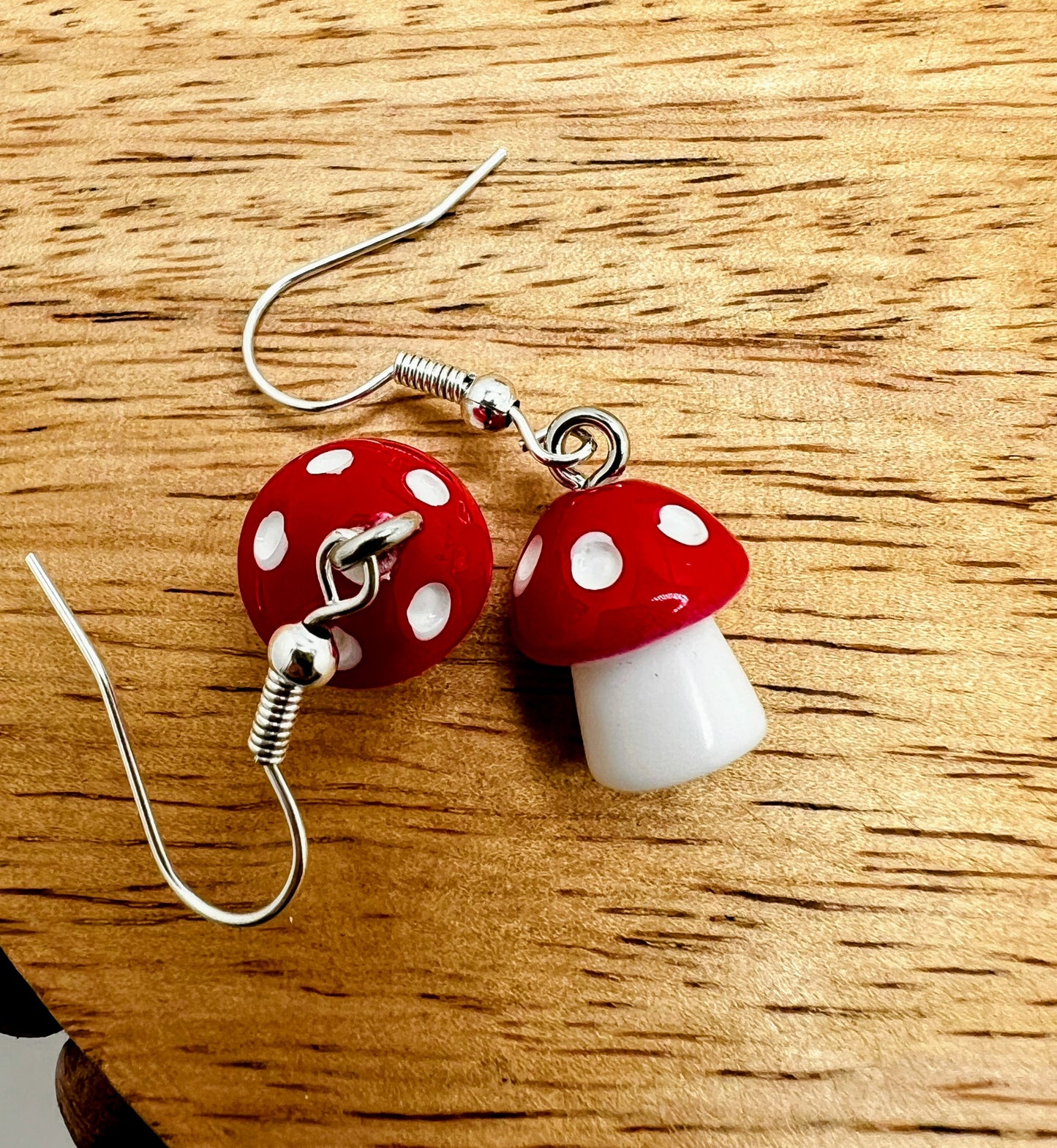 Glass Mushroom  🍄 Earrings