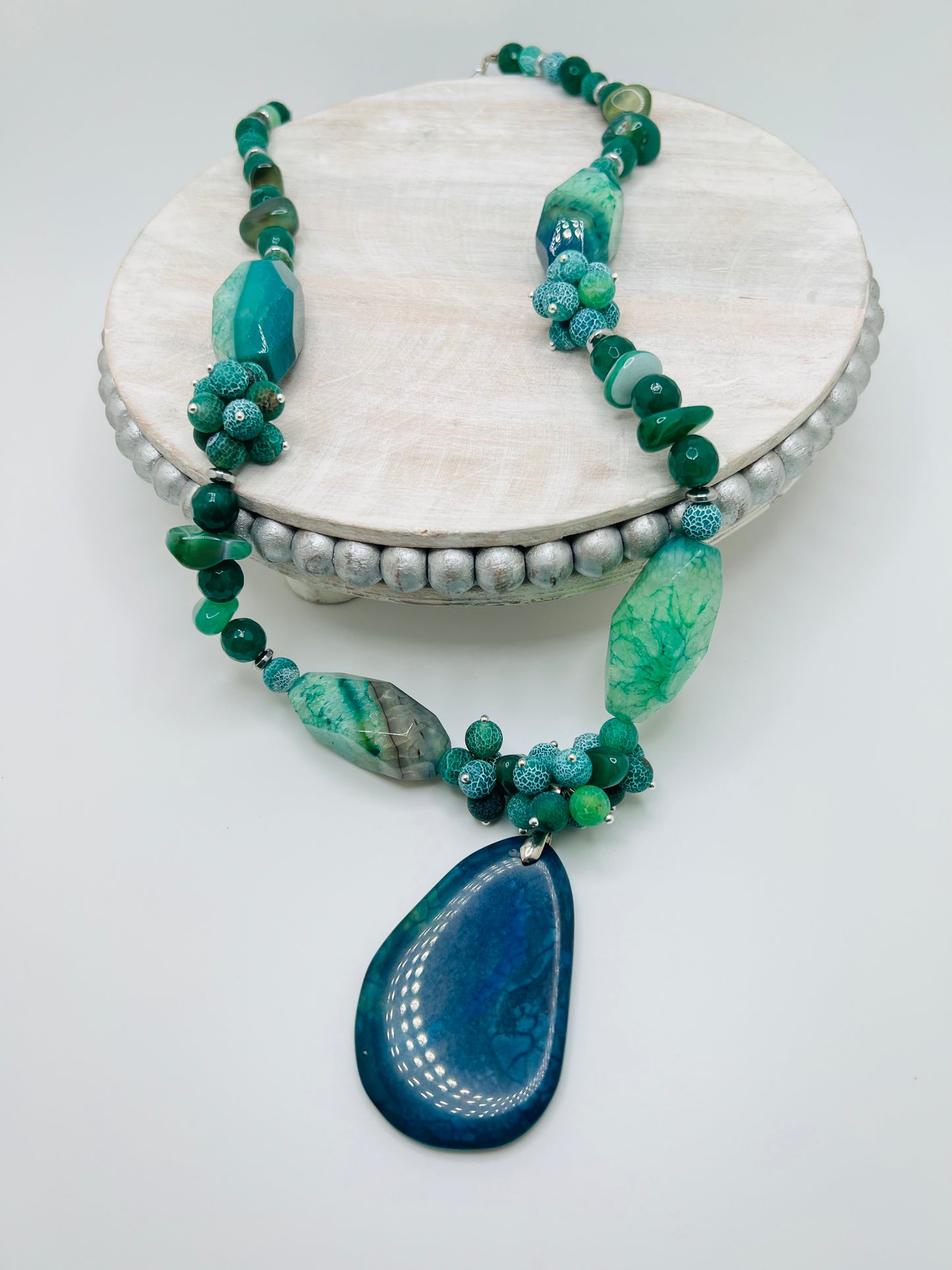 Natural Green/Teal Gemstone Necklace
