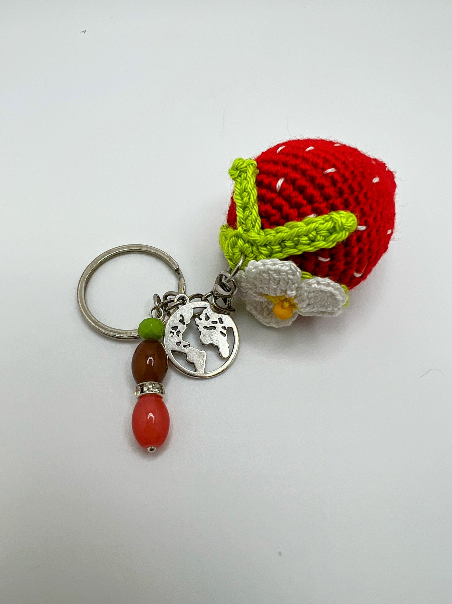 Stuffed Strawberry  Keychain - Crochet Knitted Amigurumi Toy