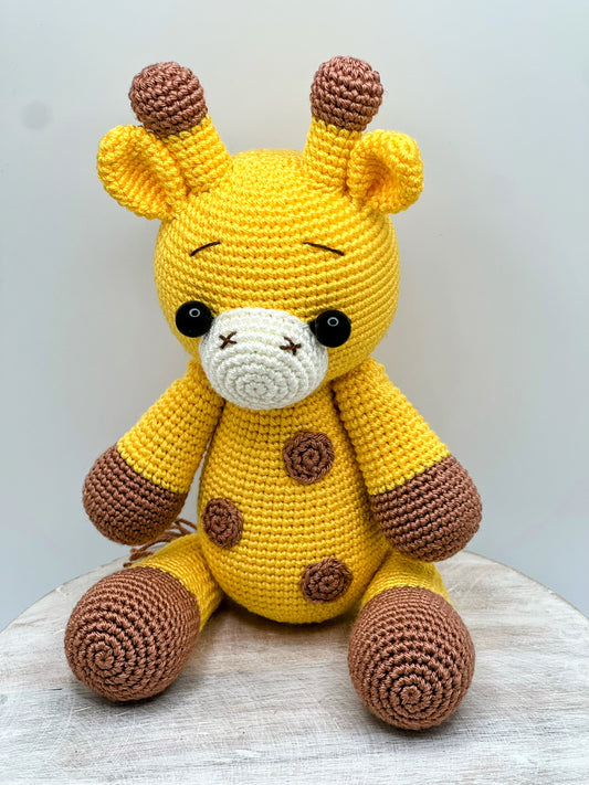 Stuffed Giraffe Toy With Moving Legs - Crochet Knitted Amigurumi Toy
