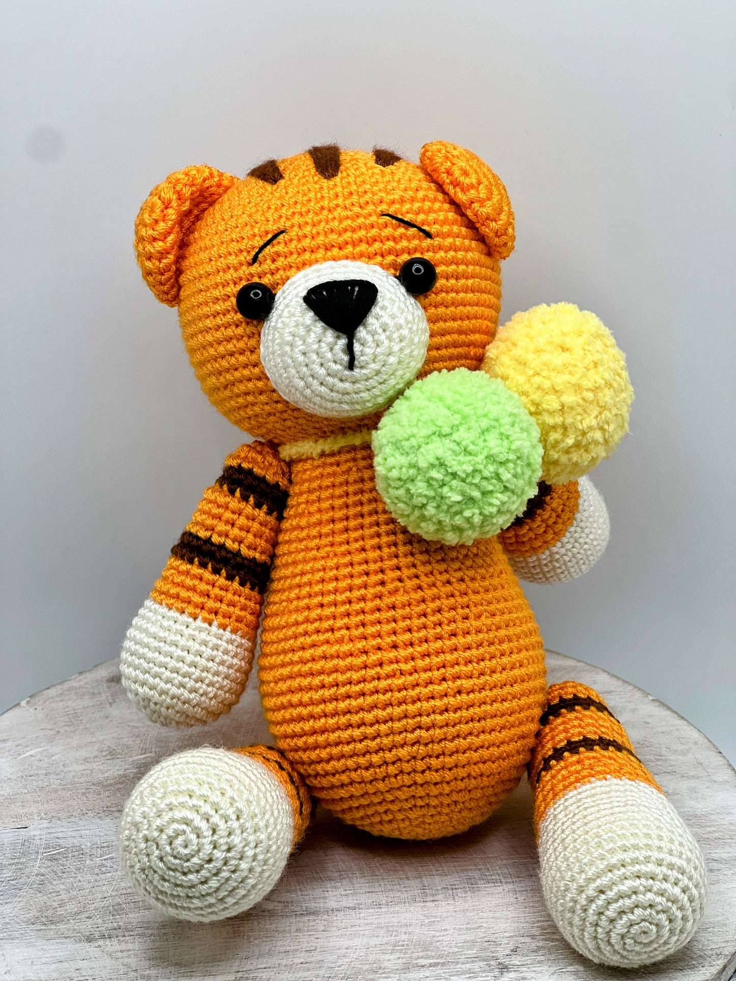 Stuffed Tigger Toy With Moving Legs - Crochet Knitted Amigurumi Toy