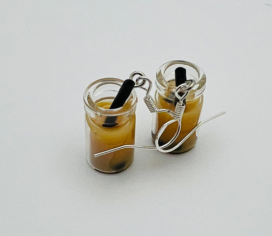 Milk Boba Tea Earrings – Cute Creamy Bubble‑Tea Dangles